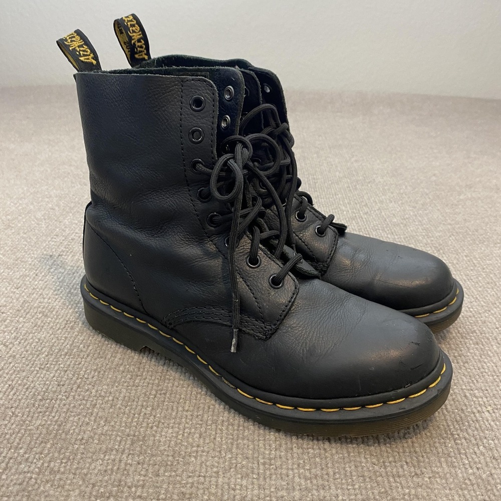 Dr. Martens Pascal Boots Womens Size 10 Black Leather Ankle Combat Grunge Punk
